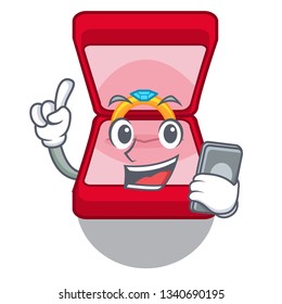 With phone wedding ring box in cartoon shape