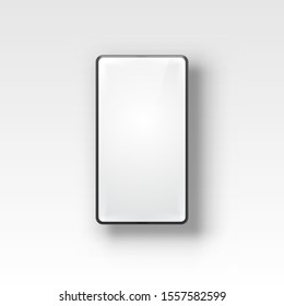 Phone with a white screen, object electronics on the white background. Vector illustration