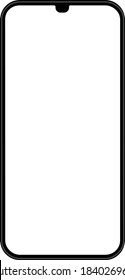 Phone with White Screen. Smartphone mockup. Cell Phone with white Screen. Template mockup smartphone in realistic design. Vector