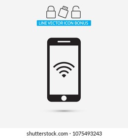 PHONE WIFI Icon Vector