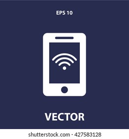phone and wifi icon. phone and wifi vector illustration
