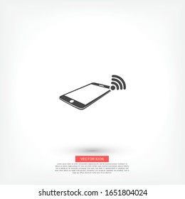 WiFi-Vektorillustration per Telefon. Lorem Ipsum-Flachdesign