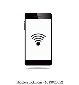 Phone wifi icon vector. phone wifi icon on white background.