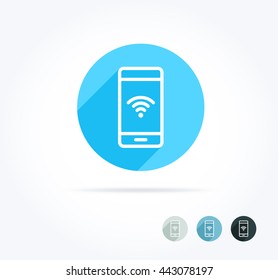 Phone Wi-fi Long Shadow Icon