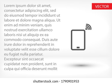 Icono de vector Wi-Fi del teléfono . Diseño plano Lorem Ipsum 
