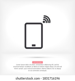 Icono de vector Wi-Fi del teléfono . Diseño plano Lorem Ipsum 