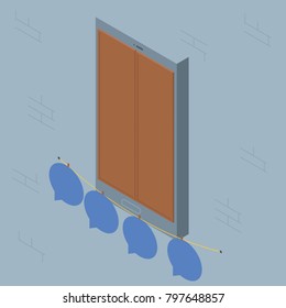 Phone window closed with clothing drying vector illustration. Sharing, social media design concept