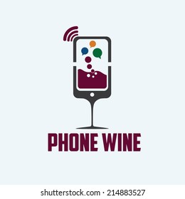 phone wine concept