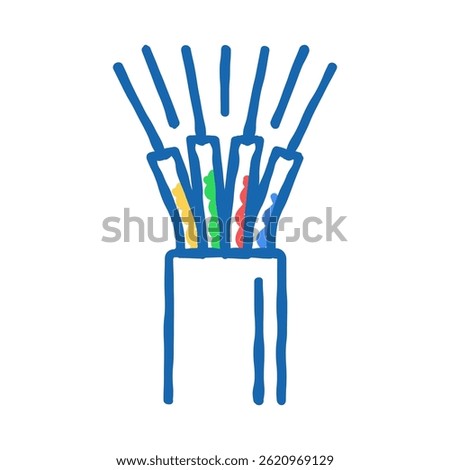 phone wire cable doodle icon sketch vector. phone wire cable sign. isolated symbol illustration