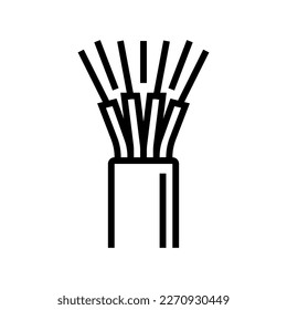 phone wire cable line icon vector. phone wire cable sign. isolated contour symbol black illustration