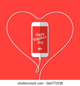 Phone, Wire, Heart, Valentine's Day