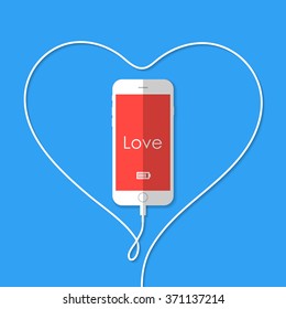 Phone, Wire, Heart, Valentine's Day