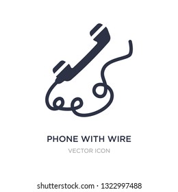 Phone With Wire Icon On White Background. Simple Element Illustration From Technology Concept. Phone With Wire Sign Icon Symbol Design.