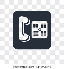 Phone with Wire vector icon isolated on transparent background, Phone with Wire logo concept