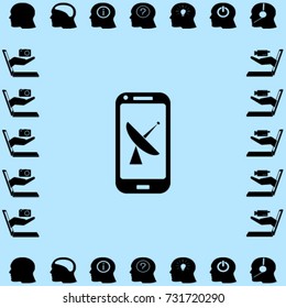 Phone wireless connection symbol vector icon
