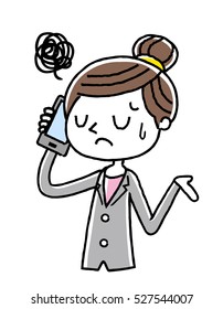 Phone: woman, business, disappointment, regrettable
