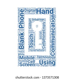 phone word cloud. tag cloud about phone