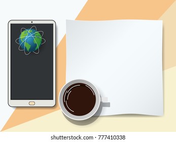 phone and world communication, vector illustrations