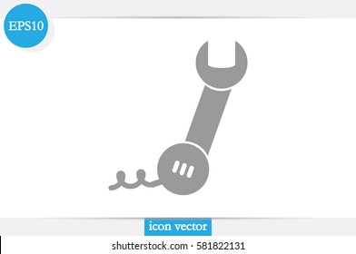 phone wrench icon vector illustration eps10. Badge telephone service and support 