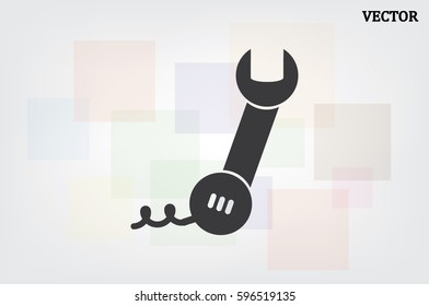 phone wrench icon vector illustration eps10. Badge telephone service and support.