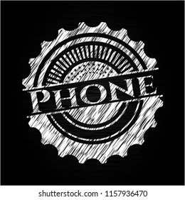 Phone written with chalkboard texture
