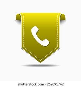 Phone Yellow Vector Icon Design