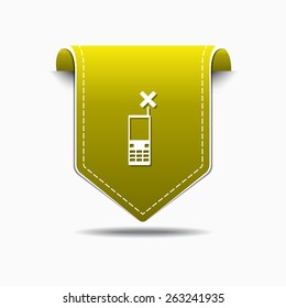 Phone Yellow Vector Icon Design