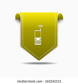 Phone Yellow Vector Icon Design
