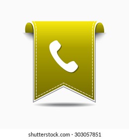 Phone Yellow Vector Icon Design