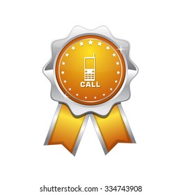 Phone Yellow Vector Icon Design