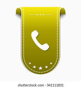 Phone Yellow Vector Icon Design