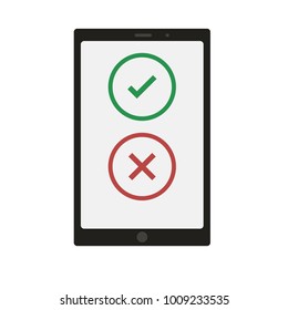 
phone yes or no.vector.