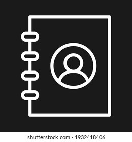 Phonebook, addressbook, contact list icon vector image. Can also be used for customer support and UI. Suitable for use on web apps, mobile apps and print media.