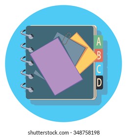 phone-book circle icon with shadow