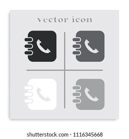 Phonebook flat black and white vector icon.