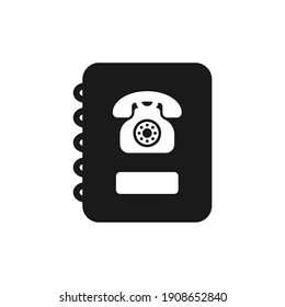 Icono de estilo plano de la libreta de teléfonos. Concepto de símbolo de contacto aislado en fondo blanco. Ilustración del vector