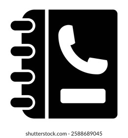 Phonebook Glyph Icon Design For Personal And Commercial Use