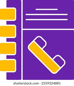 Phonebook Glyph Two Color Vector Icon Design