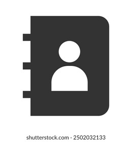 Phonebook Icon Black and White Vector Graphic