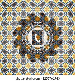 phonebook icon inside arabesque style badge. arabic decoration.