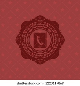 phonebook icon inside badge with red background