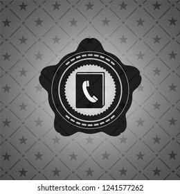 phonebook icon inside black badge