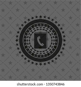 phonebook icon inside black emblem