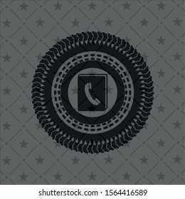 phonebook icon inside black emblem