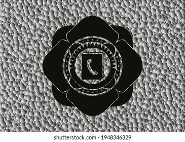icono de phonebook dentro del emblema negro con fondo de burbujas grises. Vintage. Ilustración vectorial. Detallado. 