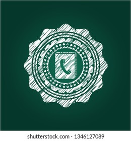 phonebook icon inside chalk emblem