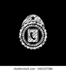 phonebook icon inside chalk emblem