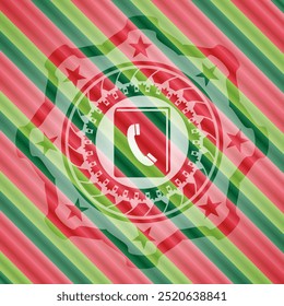 phonebook icon inside christmas emblem background. 