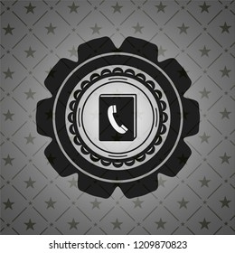 phonebook icon inside dark badge or emblem