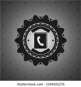 phonebook icon inside dark emblem